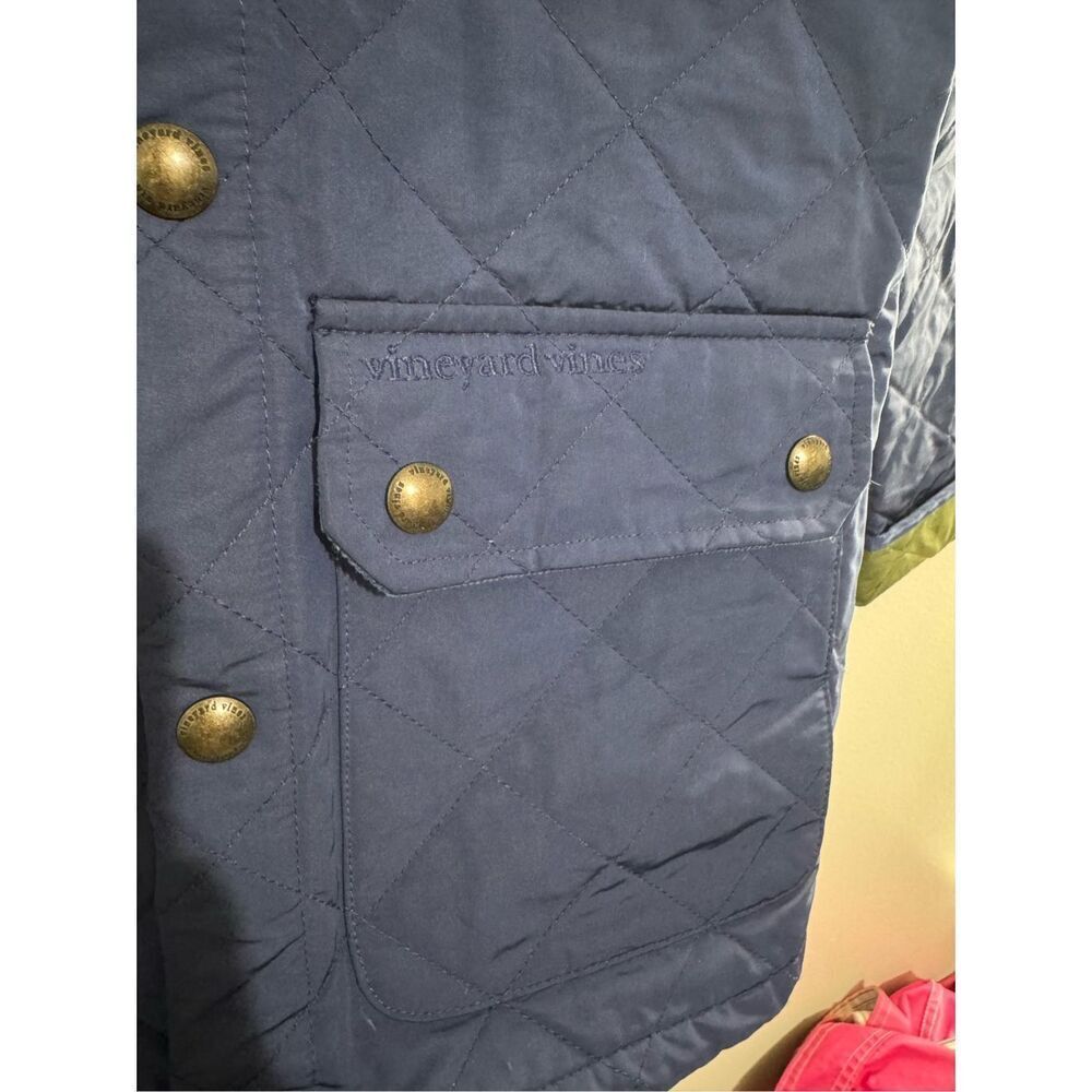 Vintage y2k Vineyard Vines diamond quilted chore barn coat lined XS navy jacket - Picture 5 of 13